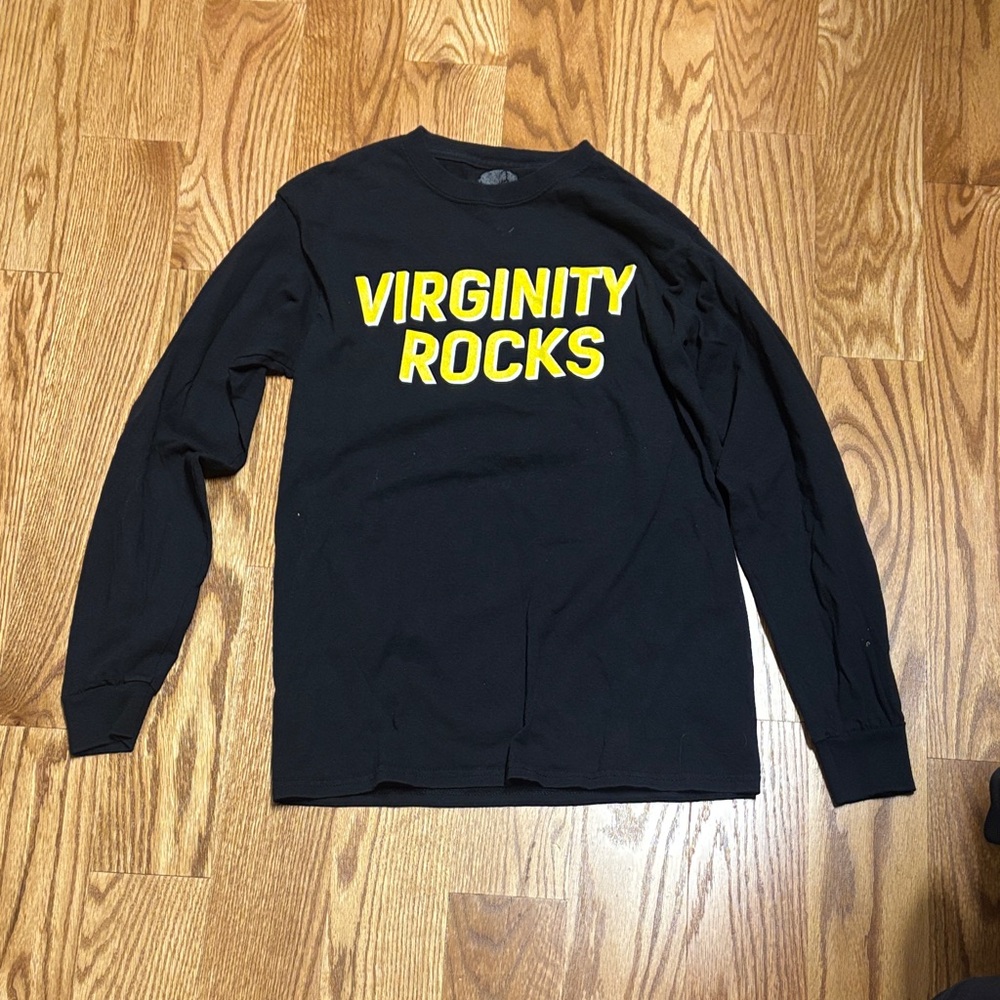 Bold Black Long Sleeve Tee with Yellow Print